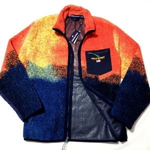 Polo Ralph Lauren Mens XXL Polo Sport Hi-Pile Multicolor Full Zip Jacket $348
